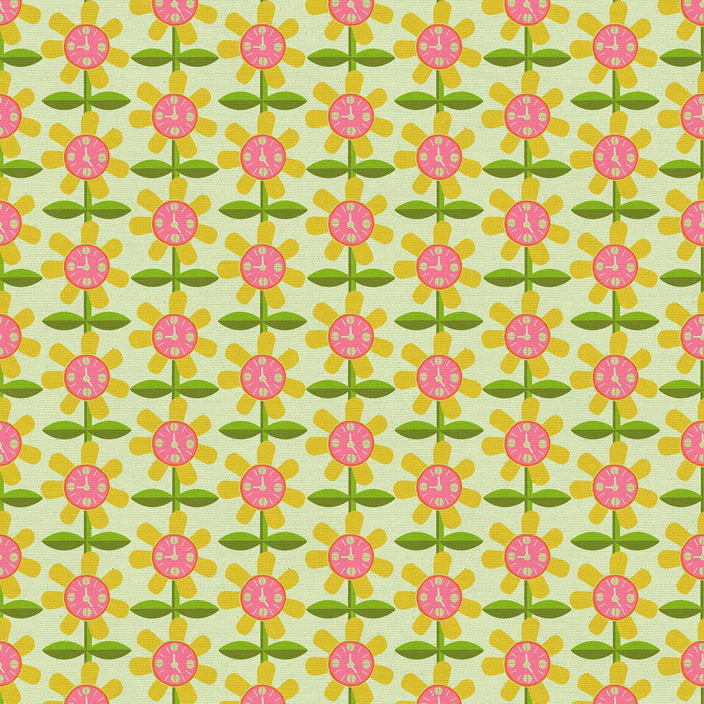 9 To 5 9 O'Clock Wallpaper Cream/ Yellow