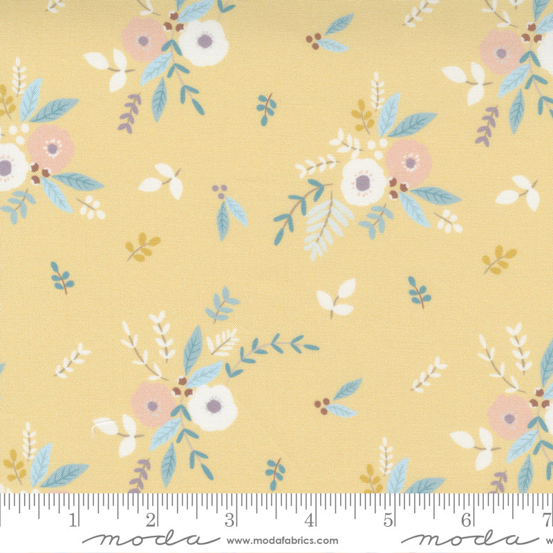 Little Ducklings - Floral on Mustard