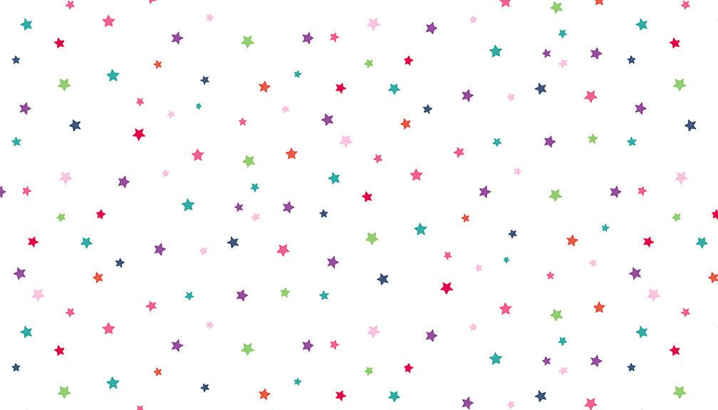 Makower UK Daydream - Multi Stars White
