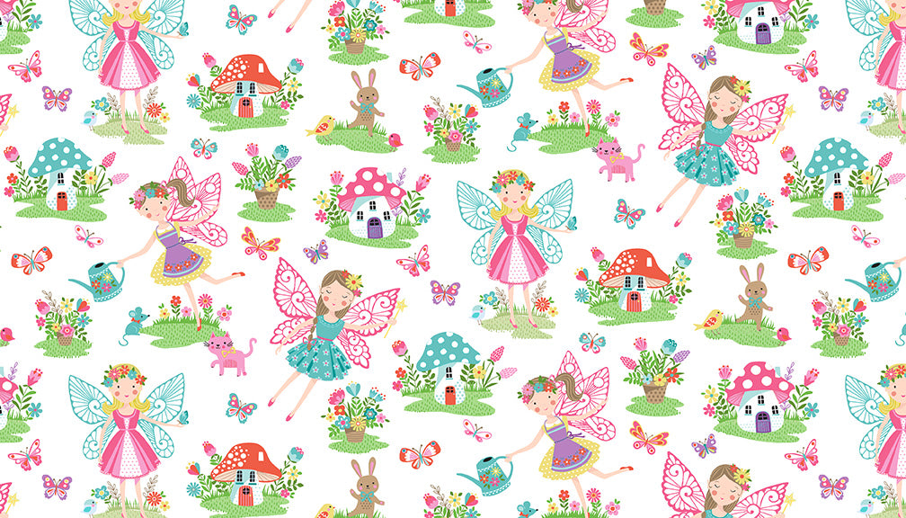 Makower UK Daydream - Fairies White