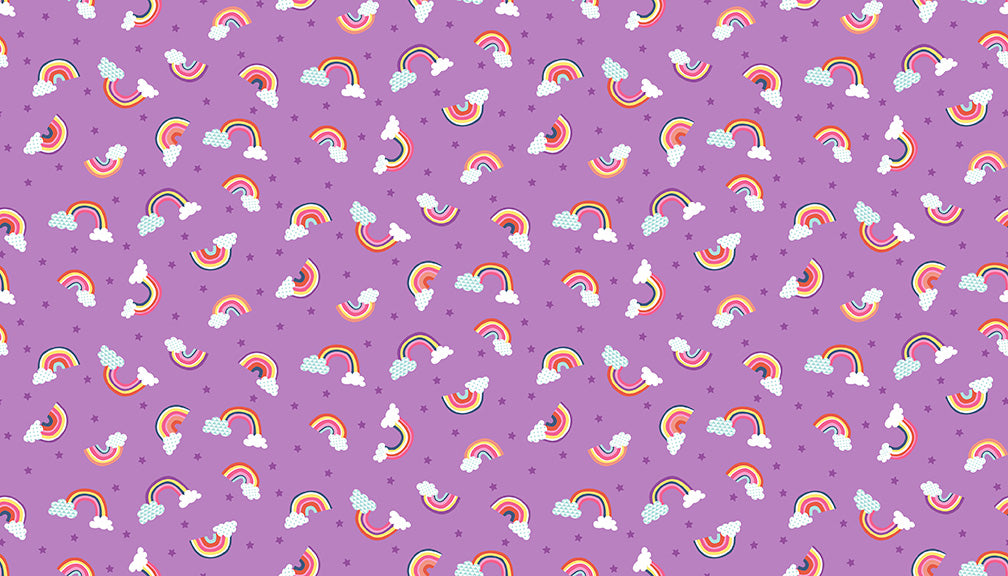 Makower UK Daydream - Rainbows Purple