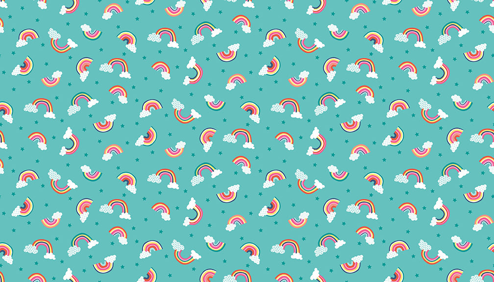 Makower UK Daydream - Rainbows Blue