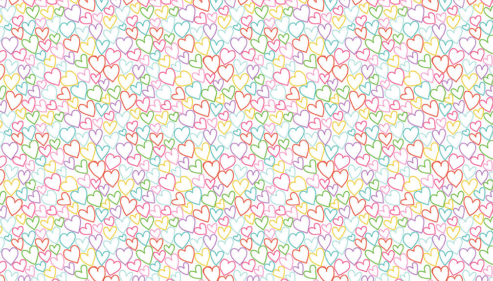Makower UK Daydream - Hearts White