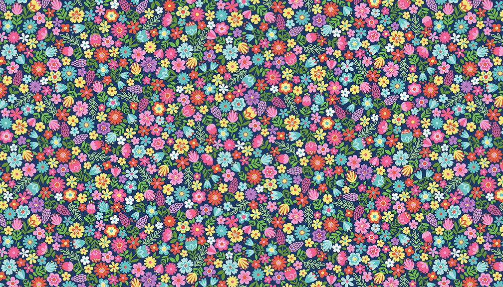 Makower UK Daydream - Floral Blue
