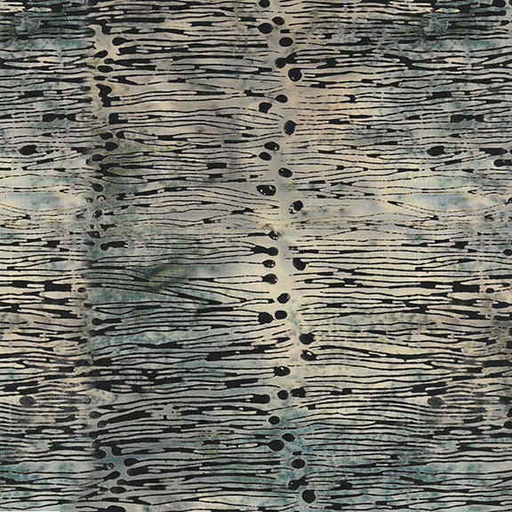 Island Batik -Sticks n Stones- Horizontal Lines with Dots-Pond Moss 312102805