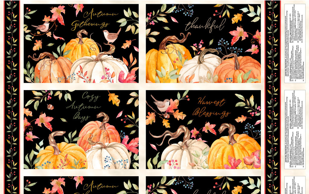 Autumn Day Multi Autumn Day Placemat Panel 24in repeat