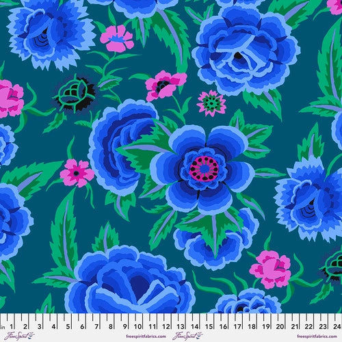 Freespirit Fabrics August 2022 Kaffe Fassett Collective by Kaffe Fassett Embroidered Shawl Blue