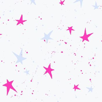Snow Flowers - Neon Pink Stars White