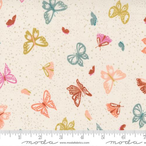 Songbook A New Page Unbleached 45553 11 Moda #1 - Flutter By Landscape Butterflies