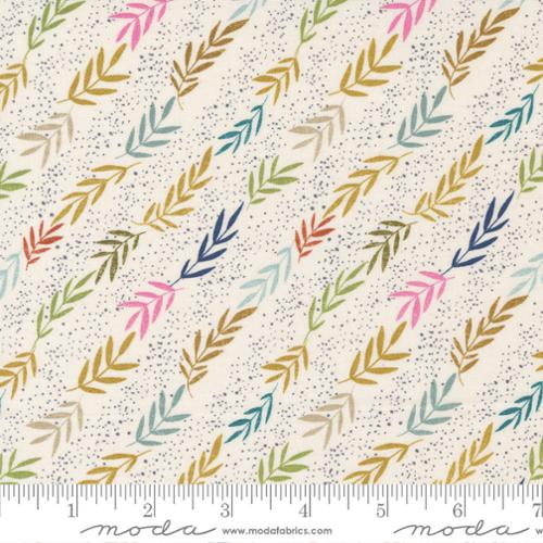 Songbook A New Page Unbleached 45556 11 Moda #1 - Reaching Stripes Leaf