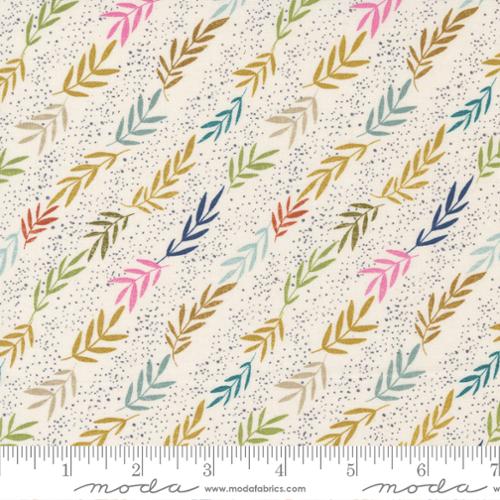 Songbook A New Page Unbleached 45556 11 Moda #1 - Reaching Stripes Leaf