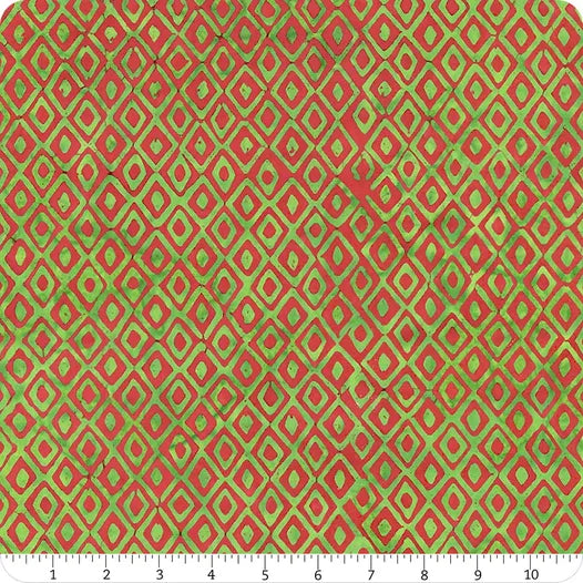 Felicity Batiks Red and Pine Geometric Yardage SKU# 27311-108