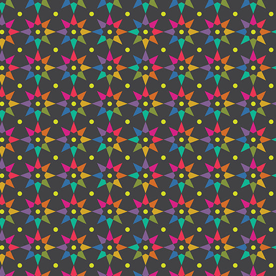 Alison Glass Art Theory - Rainbow Star A-9703-C - Color Night by Andover Fabrics