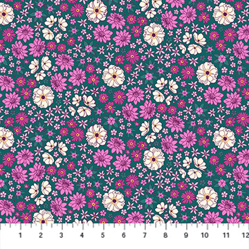 Primavera Flowers on Teal 90317-68