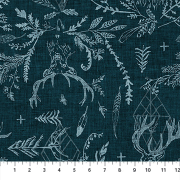 Figo Forest Fable Stags - Navy