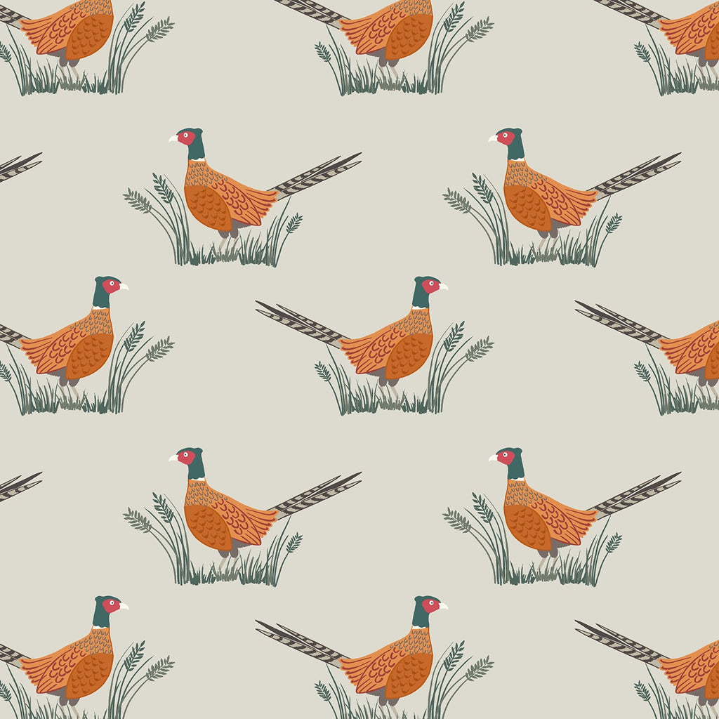 Lewis & Irene Country Life - Dark Cream Pheasants A91-2