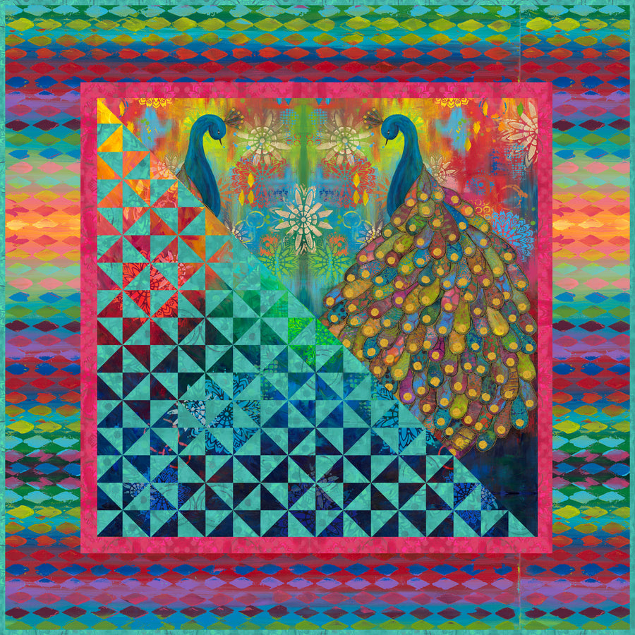 Sue Penn Pizzazz - Peacock Panel - PWSP019.Multi EACH PANEL IS $16.00