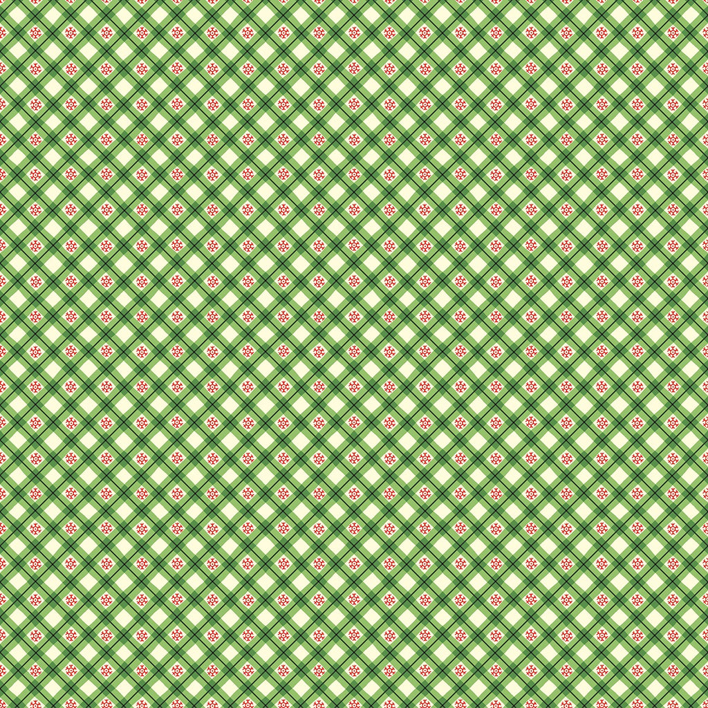 Michael Miller Green Snowflake Gingham