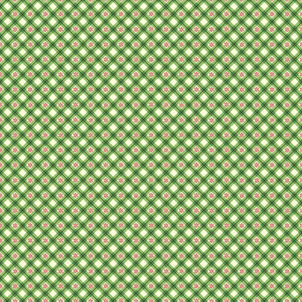 Michael Miller Green Snowflake Gingham