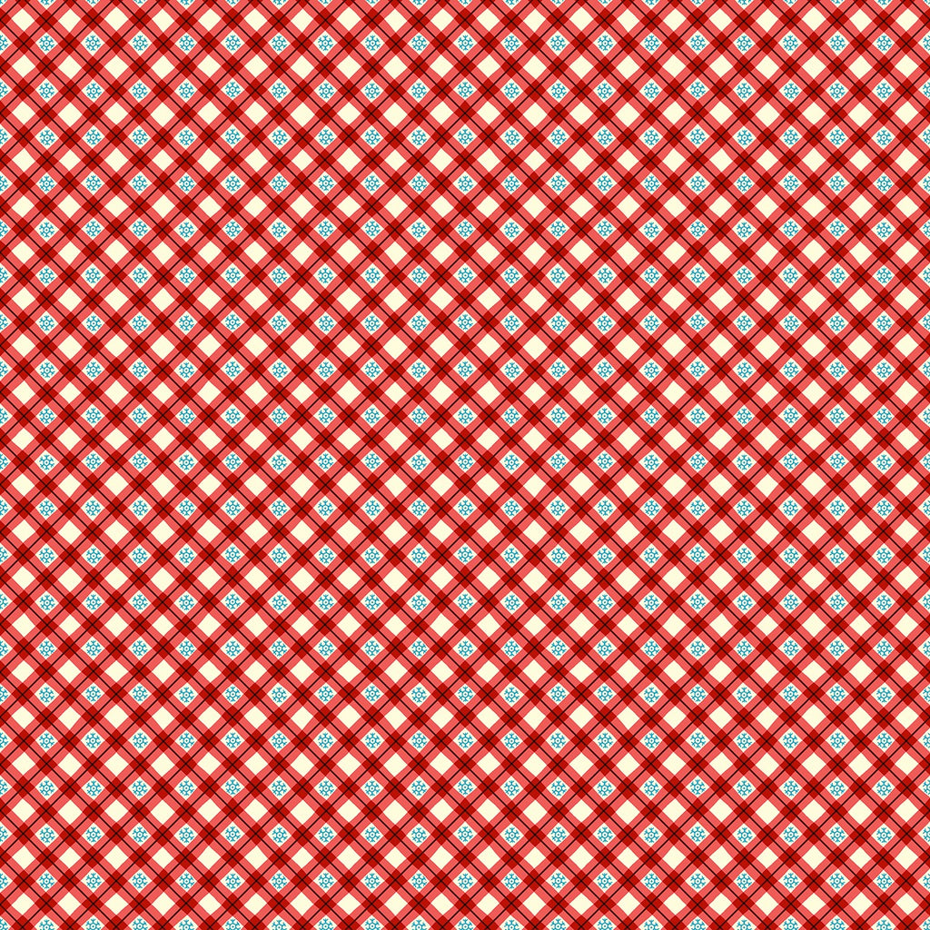 Michael Miller Red Snowflake Gingham