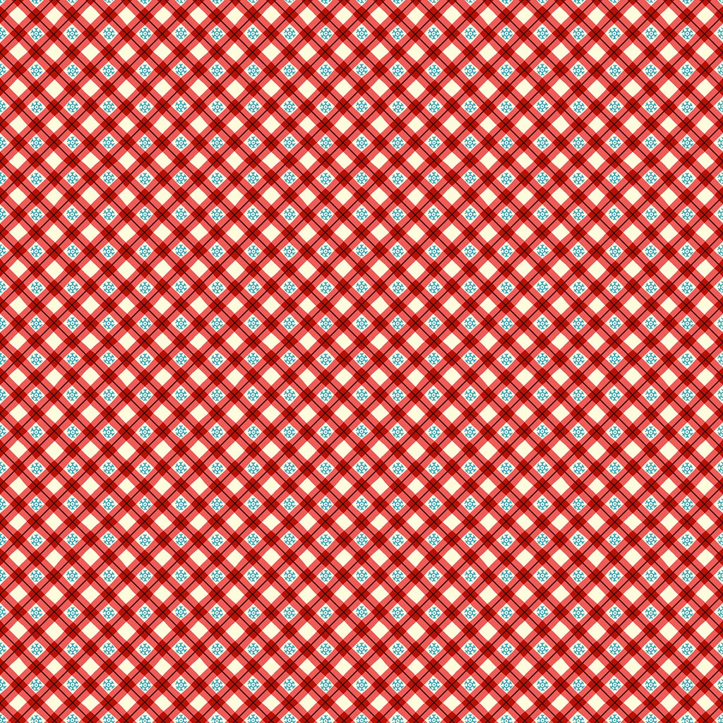 Michael Miller Red Snowflake Gingham