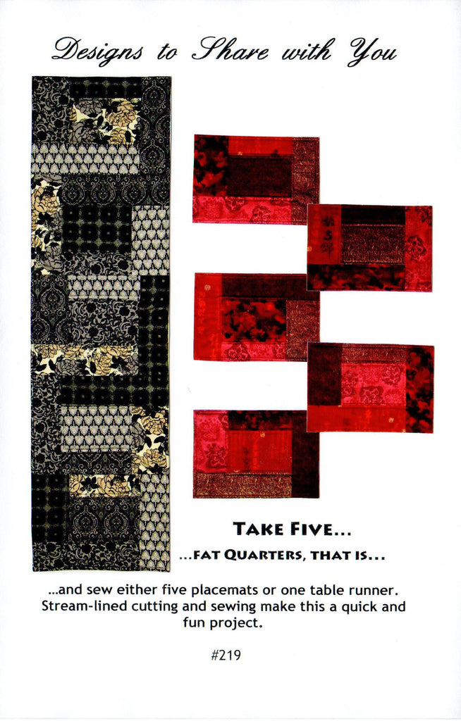 Take Five...Fat Quarters, That Is... Pattern