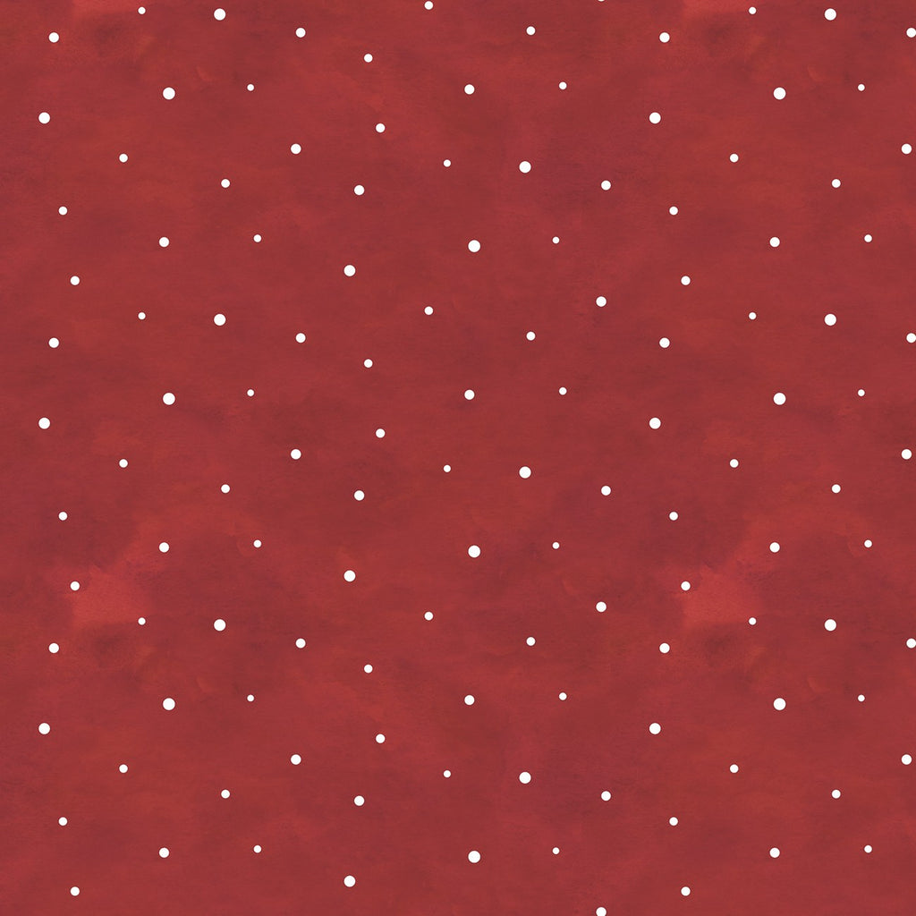 Hello Winter Flannel Dots Red
