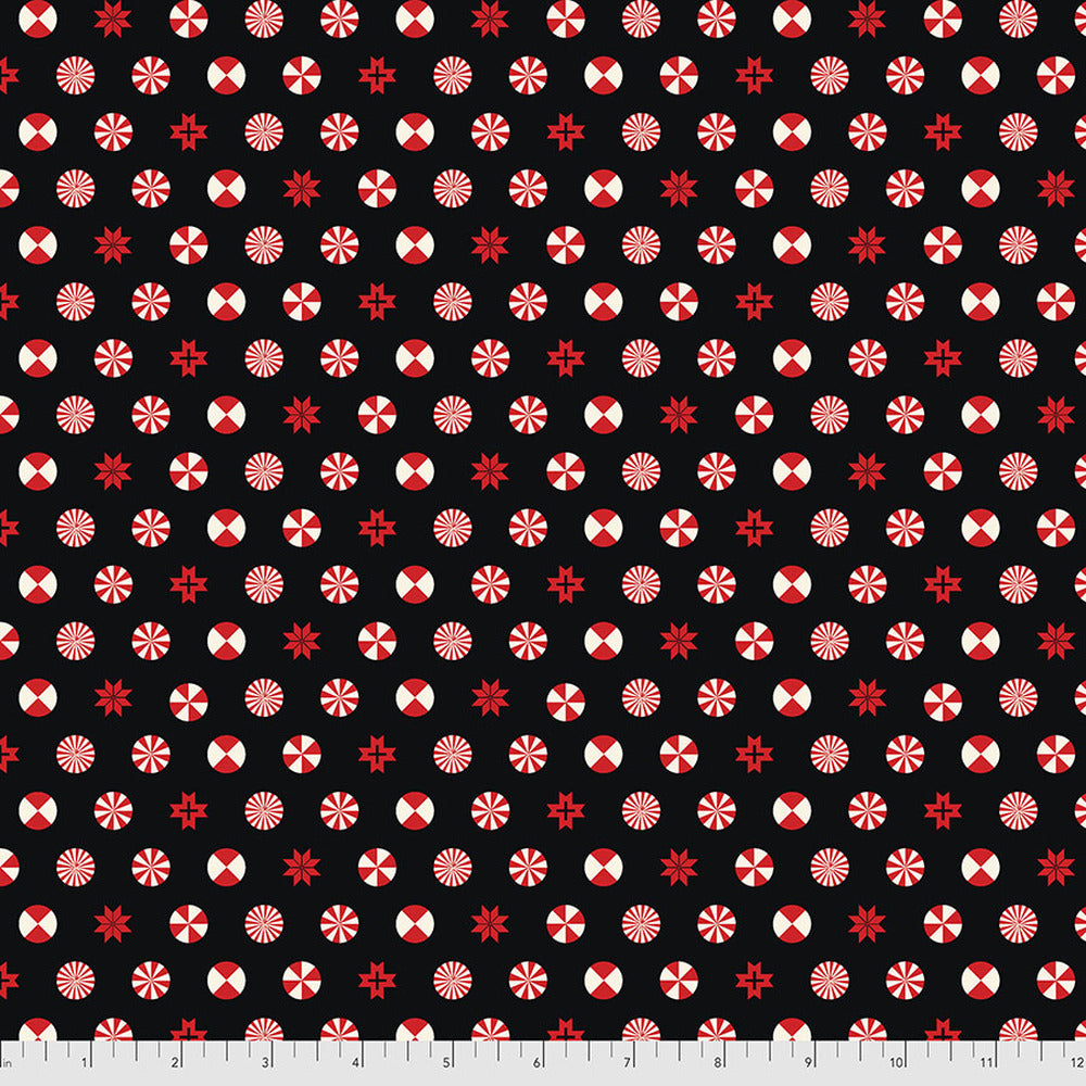 Holiday Homies Ink Peppermint Stars Flannel Yardage SKU# FNTP005-INK