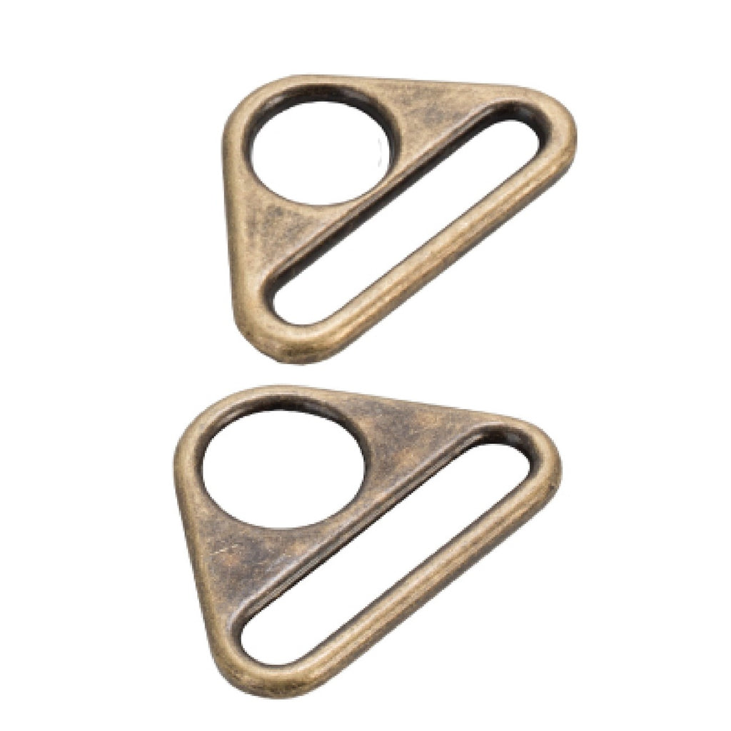 ByAnnie- 1 ½” Antique Brass Triangle Ring Flat, Set of Two