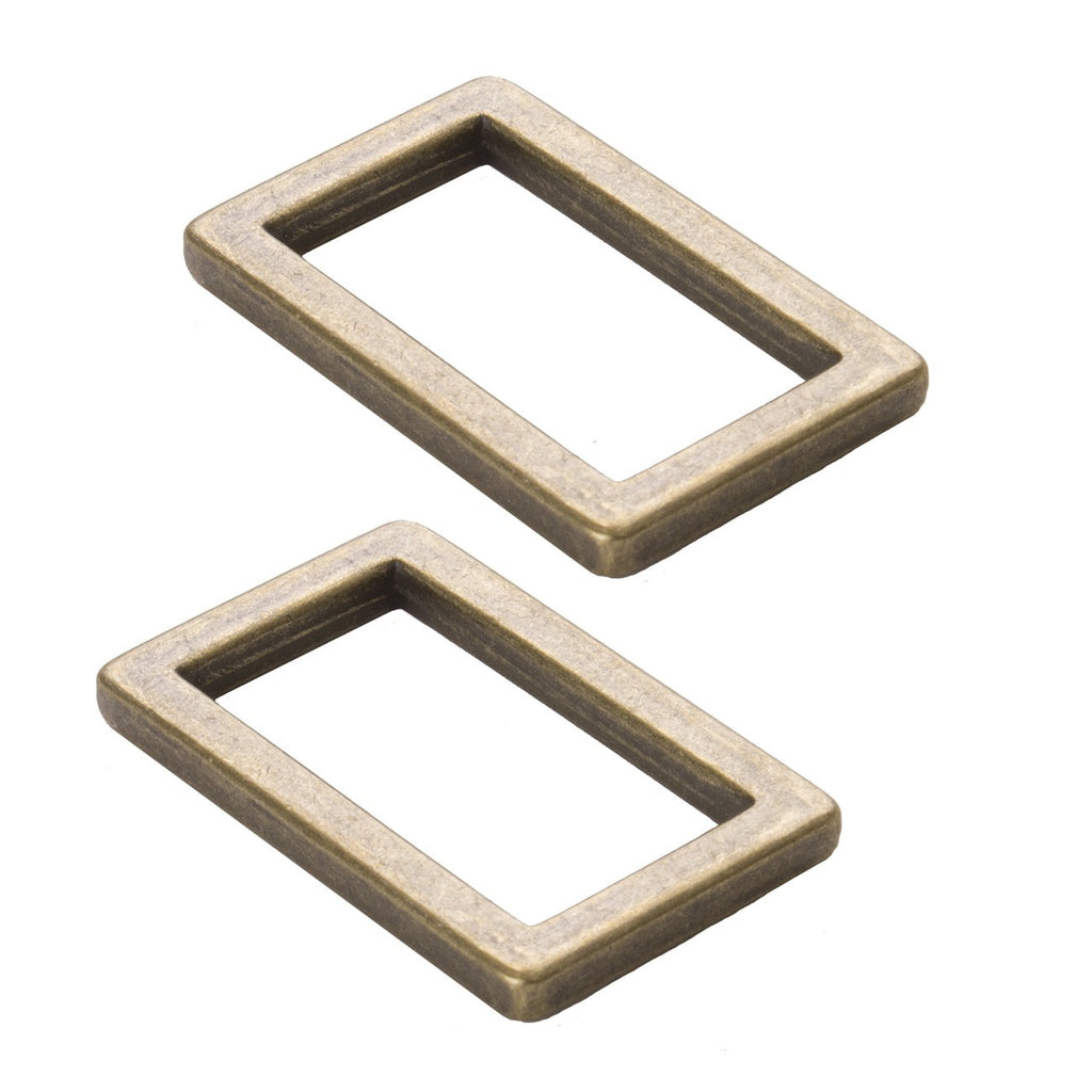 ByAnnie- Antique Brass 1” Flat Rectangle Rings, Set of Two