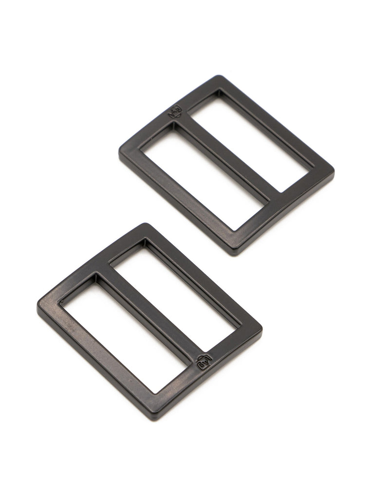 ByAnnie -  Slider Widemouth Flat 1 in Black Metal Set of Two
