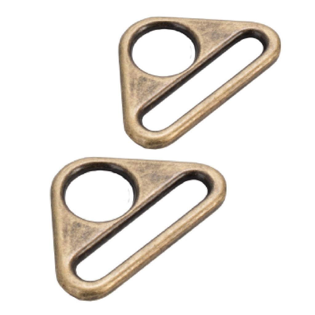 ByAnnie- Antique Brass 1” Flat Triangle Rings Set of Two
