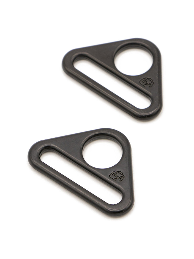 ByAnnie -  Triangle Ring Flat 1in Black Metal Set of Two