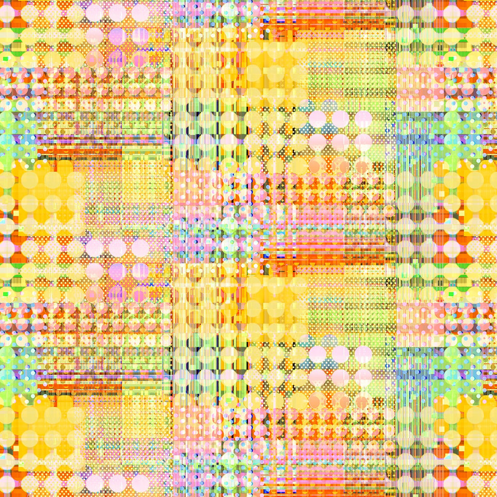 Yellow/Orange Mod Plaid 108in Wide Back Digitally Printed
