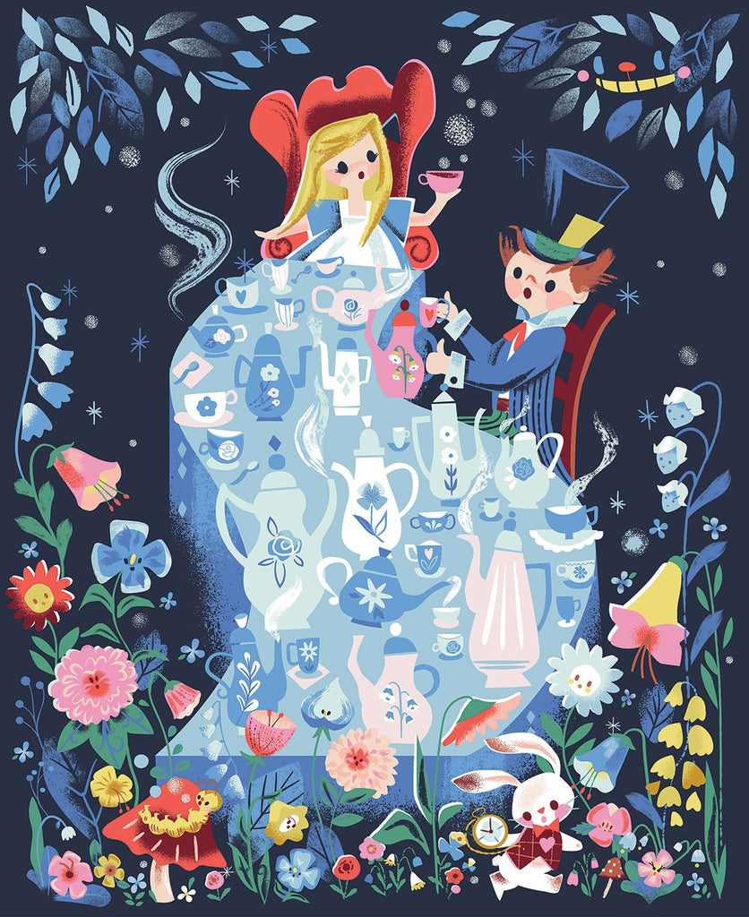 Down The Rabbit Hole 36in X 43.5in Panel Navy
