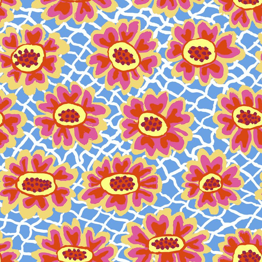 Kaffe Fassett Flower Net - Blue