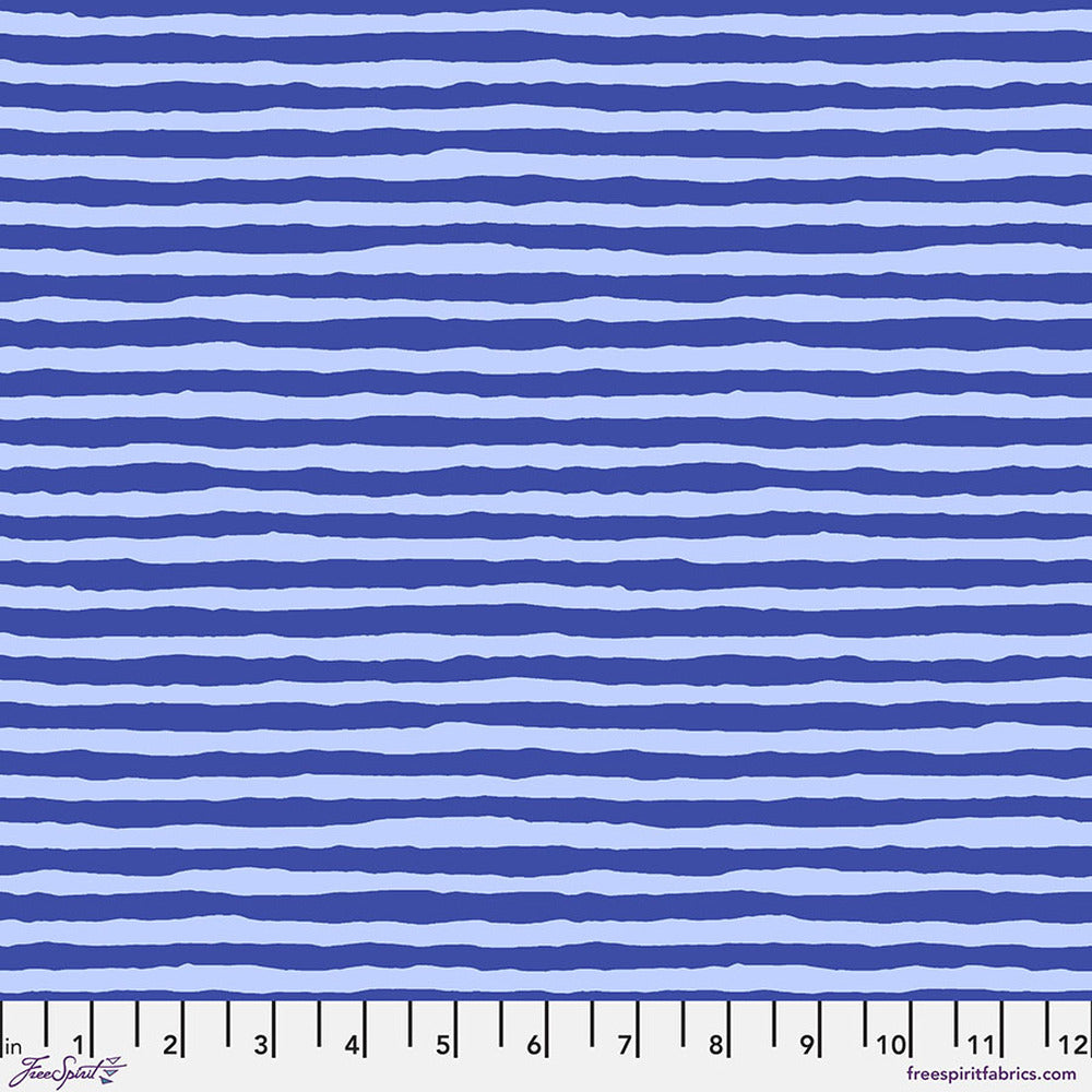 Kaffe for Freespirit - Comb Stripe - Blue || August 2022