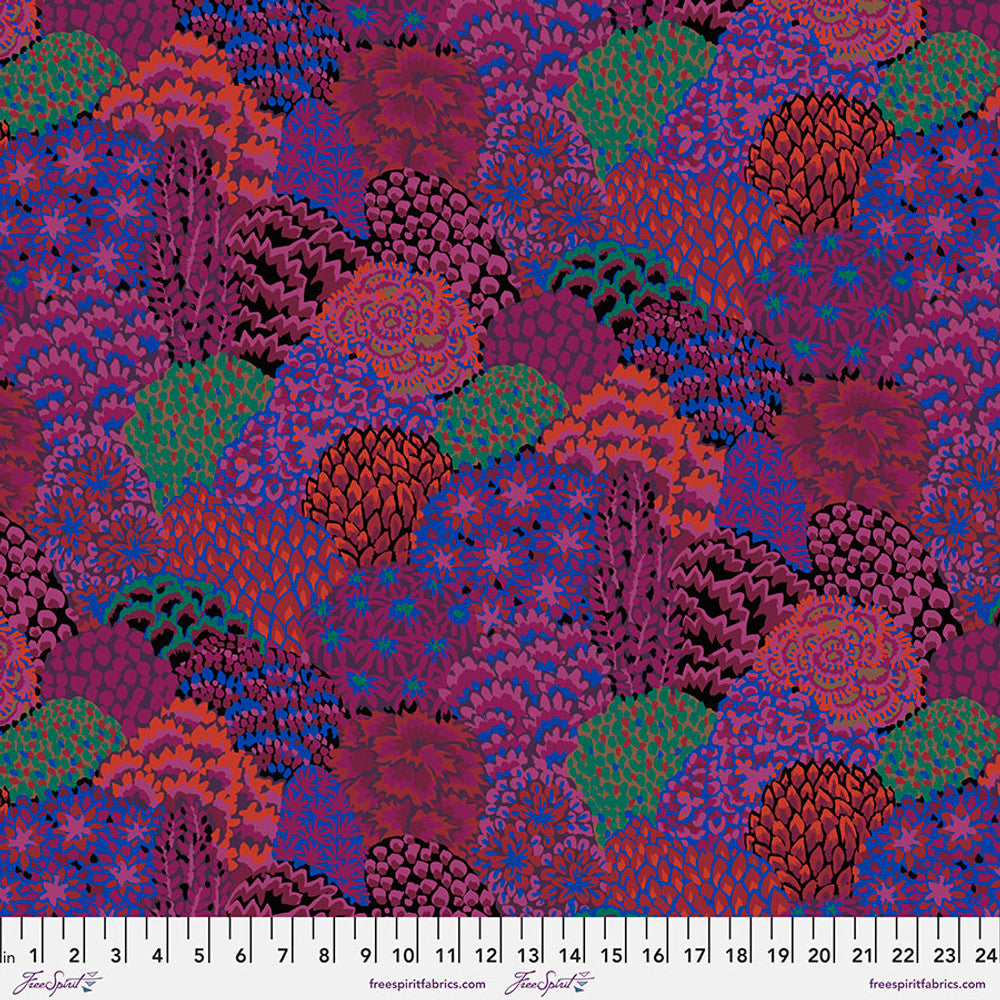 Large Oriental Trees - Maroon || Kaffe: 85 And Fabulous - PWGP198.MAROON