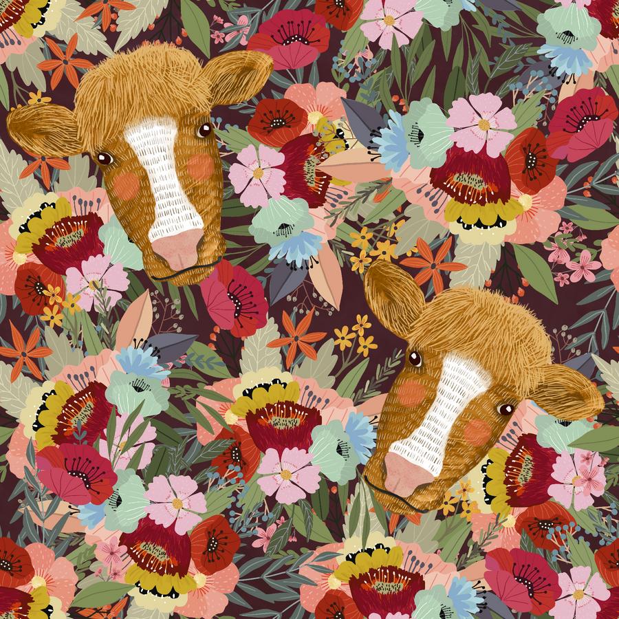 Farm Friends Floral Cow - Multi