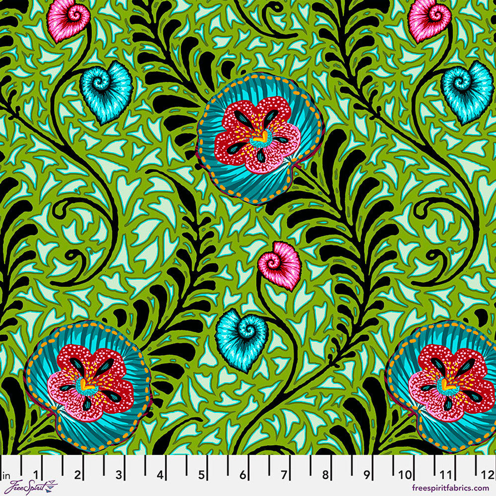 Free Spirit Fabrics Orchidees - Green || Tropicalism By Odile Bailloeul