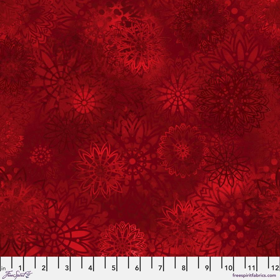 FreeSpirit Fabrics - Sue Penn - Textures Medallions - Red - PWSP016.RED
