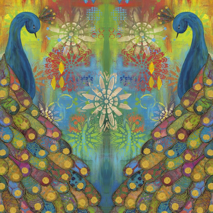 Sue Penn Pizzazz - Peacock Panel - PWSP019.Multi EACH PANEL IS $16.00