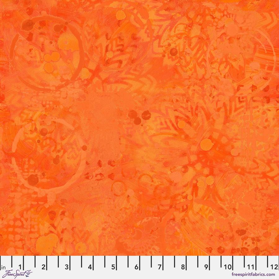 FreeSpirit Fabrics - Sue Penn - Textures Tonal Graffiti - Orange - PWSP037.ORANGE