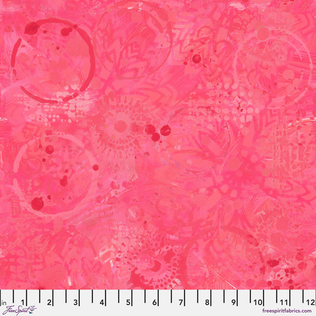 FreeSpirit Fabrics - Sue Penn - Textures Tonal Graffiti - Raspberry - PWSP037.RASPBERRY