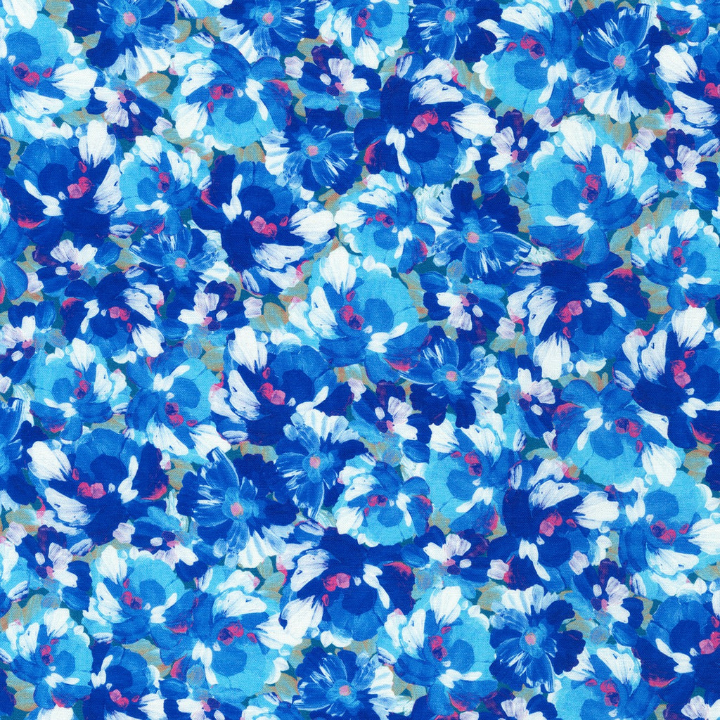 Painterly Petals - Flowers Blue
