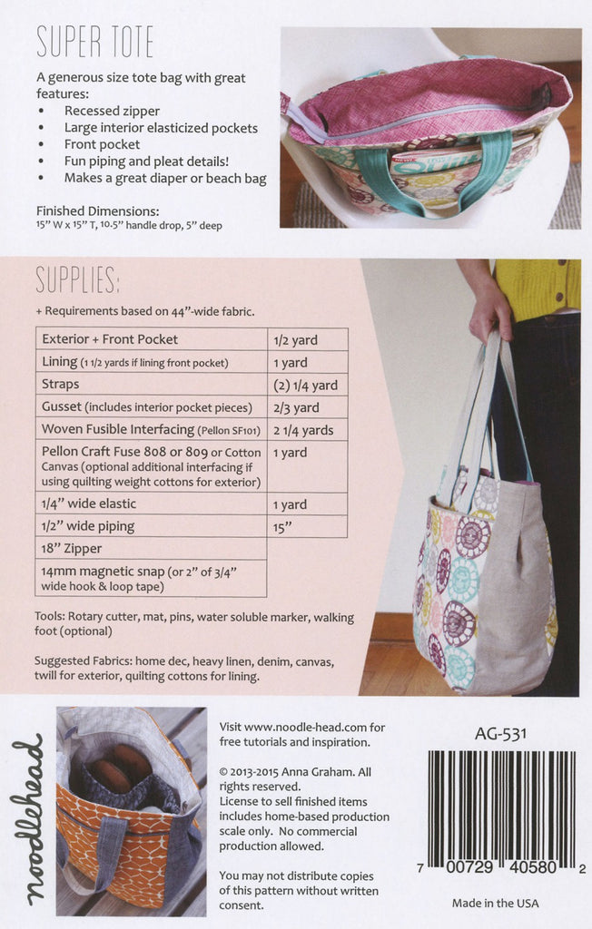 Super Tote Pattern