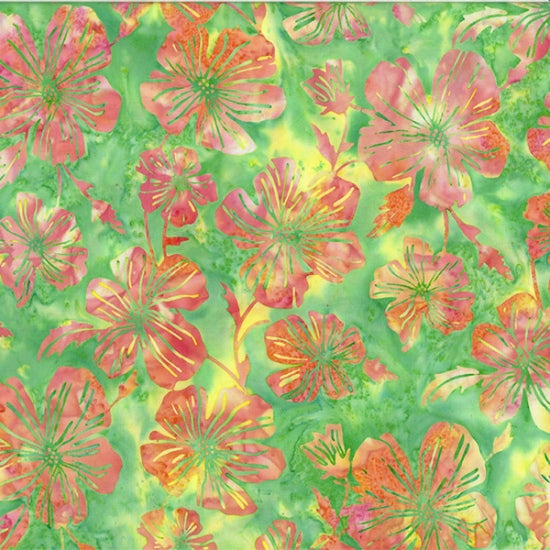Hoffman Fabric -Hoffman Bali Batiks- T2392-519-Hibiscus