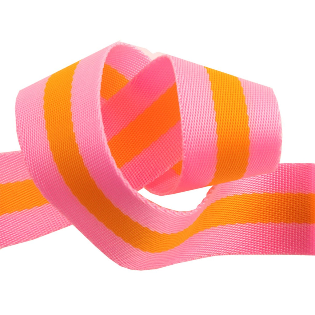 Tula Pink Webbing 1.5in - Pink and Orange