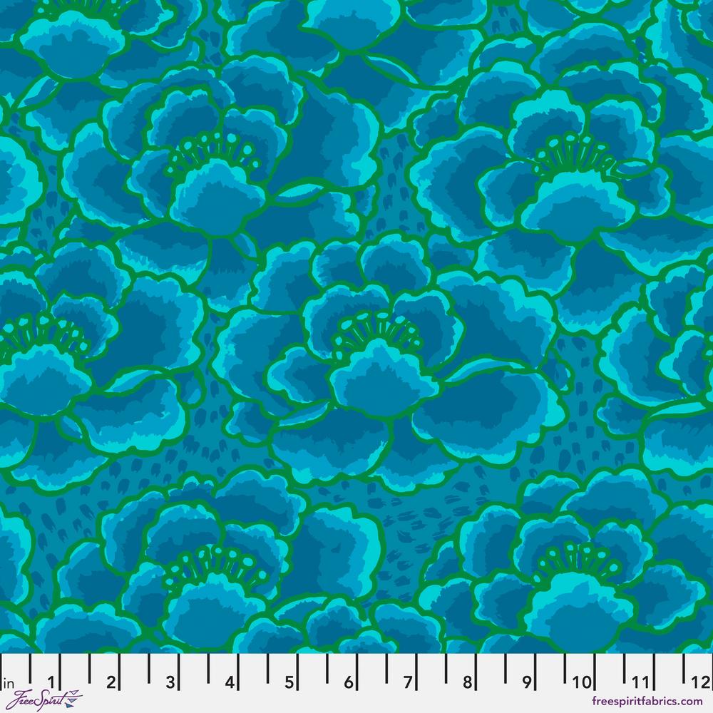 Kaffe Fassett: Tonal Floral Turquoise Wide back