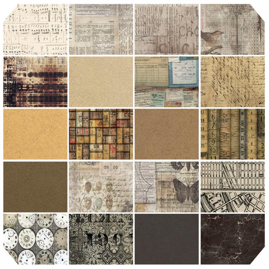 Tim Holtz Foundations 20 Fat Quarters - Netural